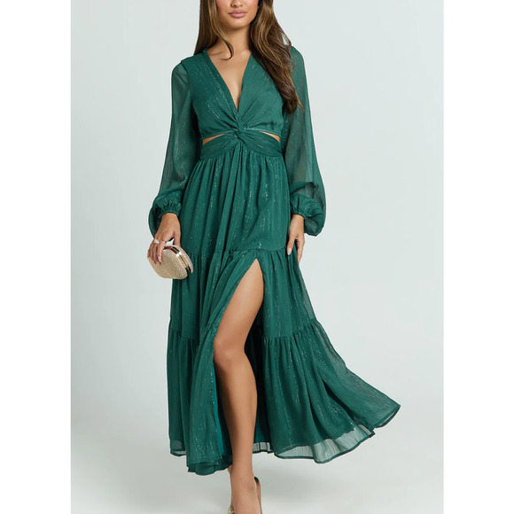 NEW Showpo Edelyn Emerald Green Long Sleeve Midi Dress Cutout Size US 10 - eharrisgallery.com NEW Showpo Edelyn Emerald Green Long Sleeve Midi Dress Cutout Size US 10 - eharrisgallery.com